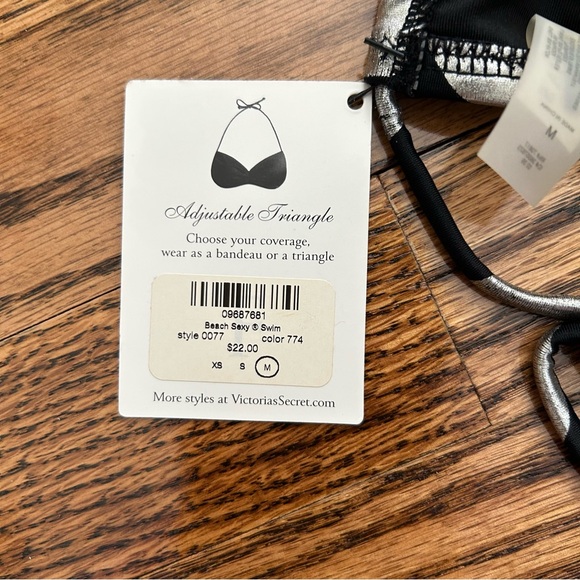 Victoria’s Secret NWT medium adjustable halter triangle bikini polka dot - Picture 8 of 9
